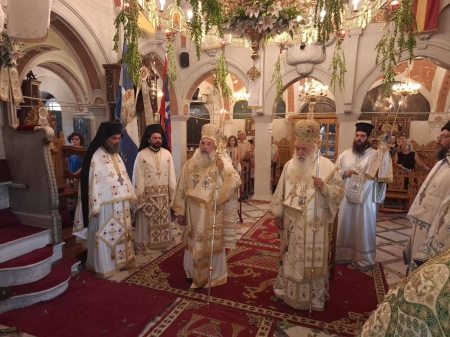 Ο Σεβ. Αρχιεπίσκοπος Κρήτης κ. κ. Ευγένιος στους εορτασμούς της Μεταμορφώσεως του Κυρίου και της 202ης επετείου της ιστορικής Ναυμαχίας της Σάμου.